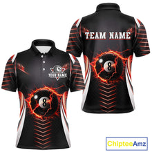 Load image into Gallery viewer, Personalized Red 8 Ball Pool Billiard Shirts For Men Custom Thunder Lightning Pool Team Attire NYN2940