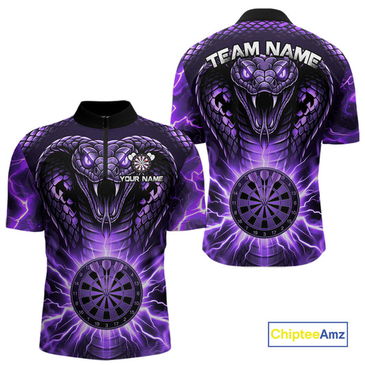 Thunder lightning purple cobra snake dart shirt for men custom darts jersey