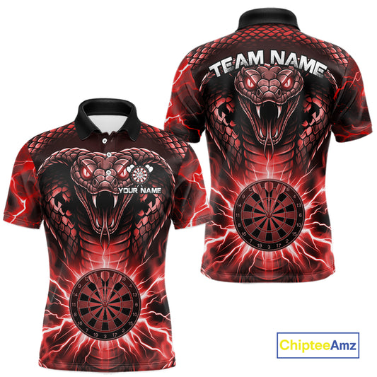 Thunder lightning red cobra snake dart shirt for men custom darts jersey