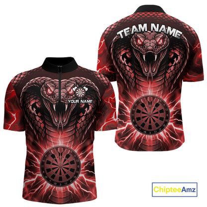 Thunder lightning red cobra snake dart shirt for men custom darts jersey