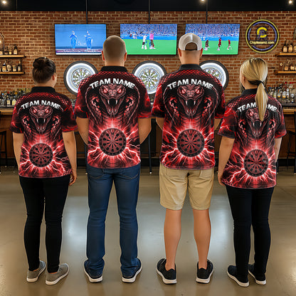 Thunder Lightning Red Cobra Snake Dart Shirts For Men Custom Team Outfit Darts Jerseys NYN3362