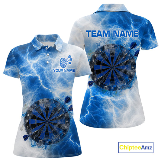 Thunder lightning purple dartboard darts polo shirt for women custom team shirt