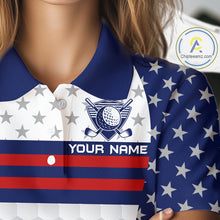 Load image into Gallery viewer, American Flag Anniversary Women Golf Polo Shirt Custom Golf Team Patriotic Golf Tops NYN3384