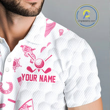 Load image into Gallery viewer, Pink Cowgirl Golf Polo Shirts For Men Custom Cowgirl Funny Golf Shirts, Upf Golf Shirts NYN3394