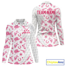 Load image into Gallery viewer, Pink cowgirl womens golf polo shirt funny golf apparel