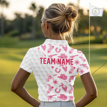 Load image into Gallery viewer, Pink Cowgirl Golf Polo Shirts For Women Custom Cowgirl Funny Golf Shirts, Upf Golf Shirts NYN3394