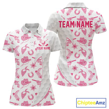 Load image into Gallery viewer, Pink cowgirl womens golf polo shirt funny golf apparel