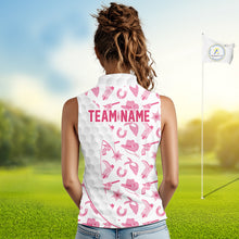 Load image into Gallery viewer, Pink Cowgirl Golf Sleeveless Polo Shirts For Women Custom Cowgirl Funny Golf Shirts, Upf Golf Shirts NYN3394
