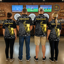 Load image into Gallery viewer, Bull &amp; Dartboard Custom Grunge Women Darts Polo Shirt Yellow Darts Team Jersey NYN2352
