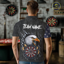 Load image into Gallery viewer, Male model wearing American Flag Eagle Darts Polo, Personalized USA Tournament Apparel
