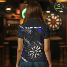 Load image into Gallery viewer, Female model wearing Black Blue Cobra Women's Dart Polo, Custom League Apparel
