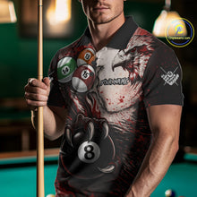 Load image into Gallery viewer, Red Grunge Eagle 8 Ball Billiard Pool Shirt For Men Custom Claws Billiard Attire Team Jersey NYN3063