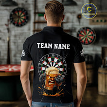 Load image into Gallery viewer, Funny Running Beer Robot &amp; Dartboard Custom Men Darts Polo Shirt Funny Dart Jerseys NYN1946