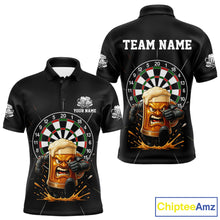 Load image into Gallery viewer, Funny Running Beer Robot &amp; Dartboard Custom Men Darts Polo Shirt Funny Dart Jerseys NYN1946