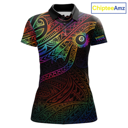 Colorful Rainbow Tribal Billiard Jersey For Women 8 Ball Billiard Uniform Billiard Team Shirts NYN2922