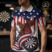 Load image into Gallery viewer, US Flag Eagle 3D Dartboard Men Darts Team Shirt Personalized Patriotic Dart Polo Jerseys NYN2571