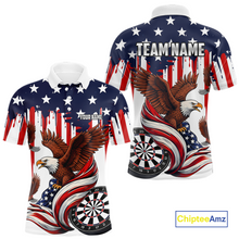 Load image into Gallery viewer, US Flag Eagle 3D Dartboard Men Darts Team Shirt Personalized Patriotic Dart Polo Jerseys NYN2571