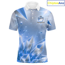Load image into Gallery viewer, Mens Golf Polo Shirt Custom Blue-Diamond Crystal Golf Ball Custom Name Golf Shirts For Team NYN3156
