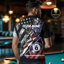 Load image into Gallery viewer, Personalized Smoke US Flag Billiard 8 Ball Pool Shirt For Men Custom Patriotic Billiard Team Appeal NYN2768
