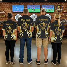 Load image into Gallery viewer, Black &amp; Gold Human Play Dartboard Women Dart Shirts Custom Darts Polo Team Jersey NYN2449
