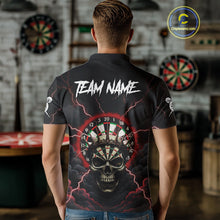 Load image into Gallery viewer, Custom Lightning Red Smokes Skull Dartboard Men Darts Polo Shirt Skull Dart Jerseys NYN1916