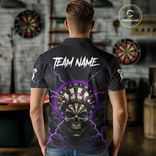 Load image into Gallery viewer, Custom Lightning Purple Smokes Skull Dartboard Men Darts Polo Shirt Skull Dart Jerseys NYN1918