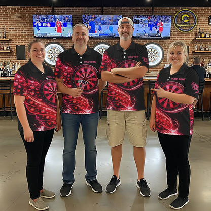 Funny Pink Hearts Tornado Dartboard Men Darts Valentine Shirt Custom Dart 1/4-Zip Couple Gifts NYN2536