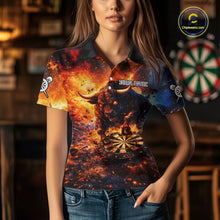 Load image into Gallery viewer, Colorful Splatter Funny Bull Cracked Dartboard Women Dart Polo Shirts Custom Dart Team Jerseys NYN2730
