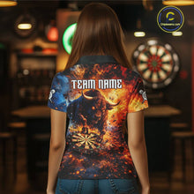 Load image into Gallery viewer, Colorful Splatter Funny Bull Cracked Dartboard Women Dart Polo Shirts Custom Dart Team Jerseys NYN2730