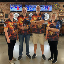 Load image into Gallery viewer, Colorful Splatter Funny Bull Cracked Dartboard Women Dart Polo Shirts Custom Dart Team Jerseys NYN2730