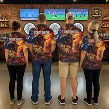 Load image into Gallery viewer, Colorful Splatter Funny Bull Cracked Dartboard Women Dart Polo Shirts Custom Dart Team Jerseys NYN2730