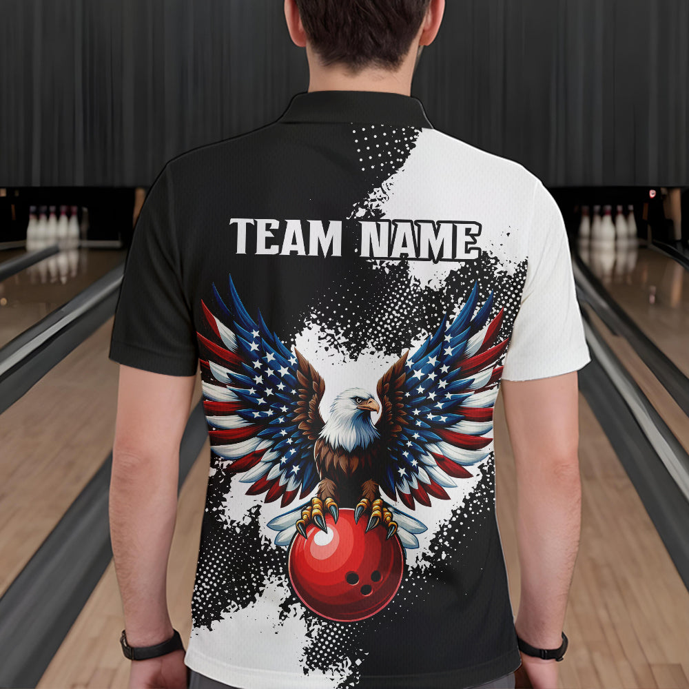 Custom Bowling Shirt Eagle Bowling Team Jersey Men Polo Shirt for Bowlers QZT296