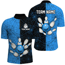 Load image into Gallery viewer, Custom Camo Quarter Zip Bowling Shirt Men Spider Bowling Team Jersey Multicolor QZT458
