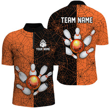 Load image into Gallery viewer, Custom Camo Quarter Zip Bowling Shirt Men Spider Bowling Team Jersey Multicolor QZT458