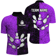 Load image into Gallery viewer, Custom Camo Quarter Zip Bowling Shirt Men Spider Bowling Team Jersey Multicolor QZT458