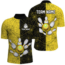 Load image into Gallery viewer, Custom Camo Quarter Zip Bowling Shirt Men Spider Bowling Team Jersey Multicolor QZT458