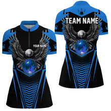 Load image into Gallery viewer, Custom Eagle Bowling Shirts 1/4 Zip Bowling Team League for Women QZT434