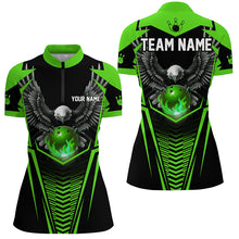 Load image into Gallery viewer, Custom Eagle Bowling Shirts 1/4 Zip Bowling Team League for Women QZT434