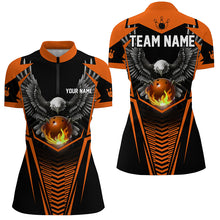Load image into Gallery viewer, Custom Eagle Bowling Shirts 1/4 Zip Bowling Team League for Women QZT434