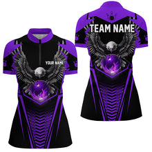 Load image into Gallery viewer, Custom Eagle Bowling Shirts 1/4 Zip Bowling Team League for Women QZT434