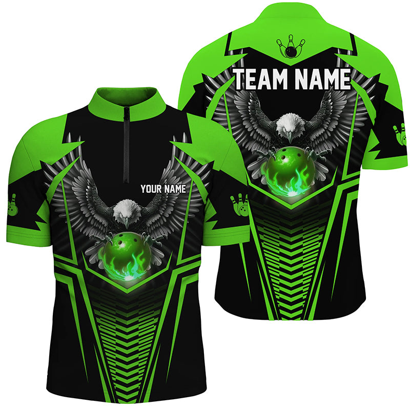 Custom Eagle Bowling Shirts 1/4 Zip Bowling Team League for Men QZT434