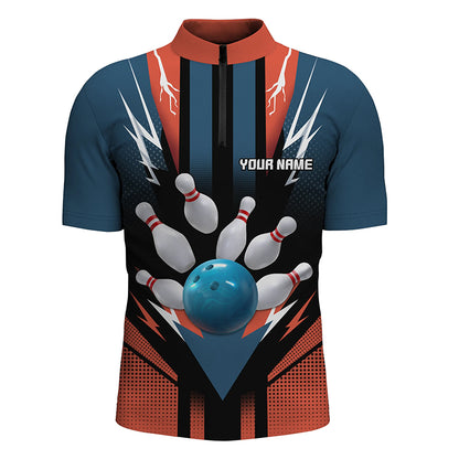 Personalized Bowling Shirt 1/4 Zip Bowling Shirt for Men Bowling Team League QZT280