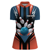 Load image into Gallery viewer, Personalized Bowling Shirt 1/4 Zip Bowling Shirt for Women Bowling Team League QZT280