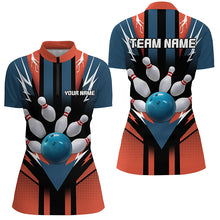 Load image into Gallery viewer, Personalized Bowling Shirt 1/4 Zip Bowling Shirt for Women Bowling Team League QZT280
