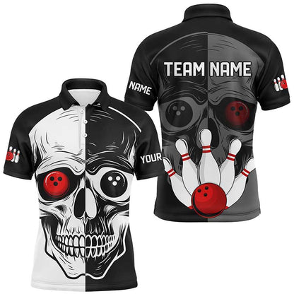 Skull Bowling Shirt for Men Custom Bowling Jersey Bowling Polo Shirt Bowling Team League QZT293
