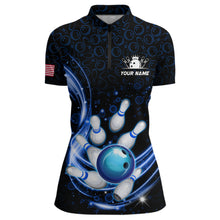 Load image into Gallery viewer, Personalized Camo Bowling Shirt for Women Custom Bowling Jersey Bowling Team League Quarter-Zip Shirt QZT251