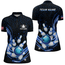 Load image into Gallery viewer, Personalized Camo Bowling Shirt for Women Custom Bowling Jersey Bowling Team League Quarter-Zip Shirt QZT251