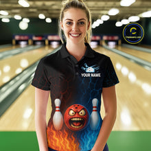Load image into Gallery viewer, Custom Crazy Bowling Shirt for Team Flame &amp; Water Bowling Jersey for Women Bowling Unisex QZT745