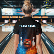 Load image into Gallery viewer, Custom Crazy Bowling Shirt for Team Flame &amp; Water Bowling Jersey for Women Bowling Unisex QZT745