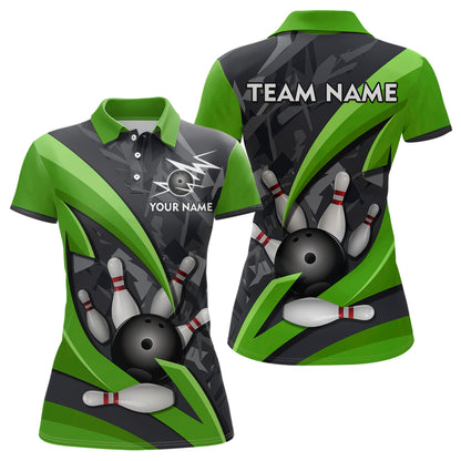 Custom 3D Bowling Team Shirts Multicolor Bowling Jersey for Women Polo QZT505